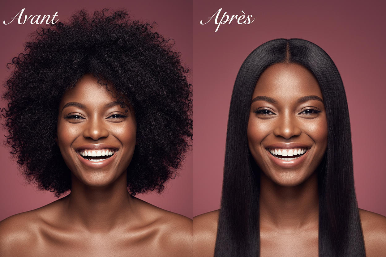 Avant après femme souriante vivante