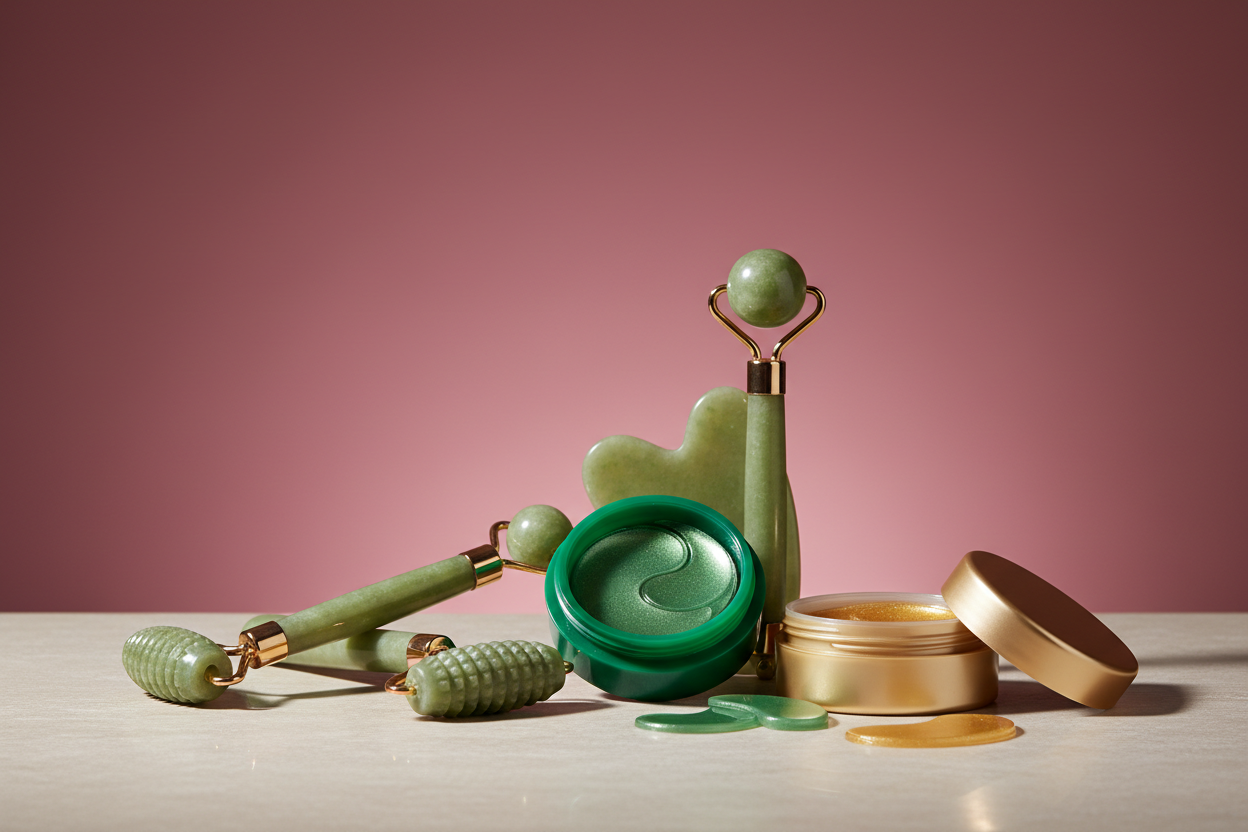 Collection rouleaux jade et patchs yeux