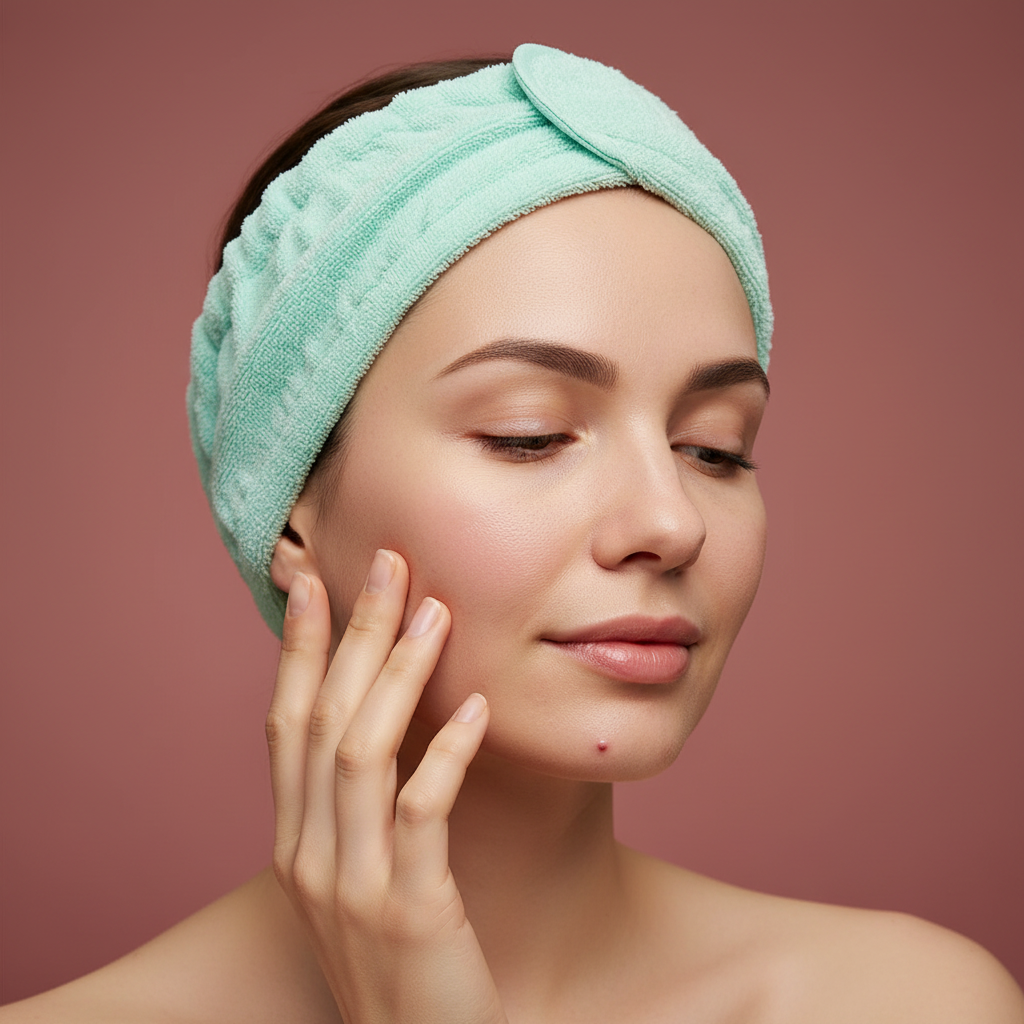 Femme bandeau démaquillant réaliste