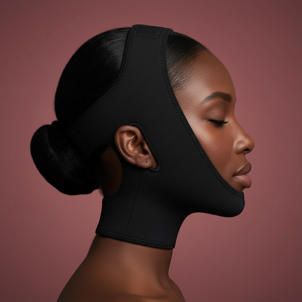 Femme noire masque facial noir réaliste