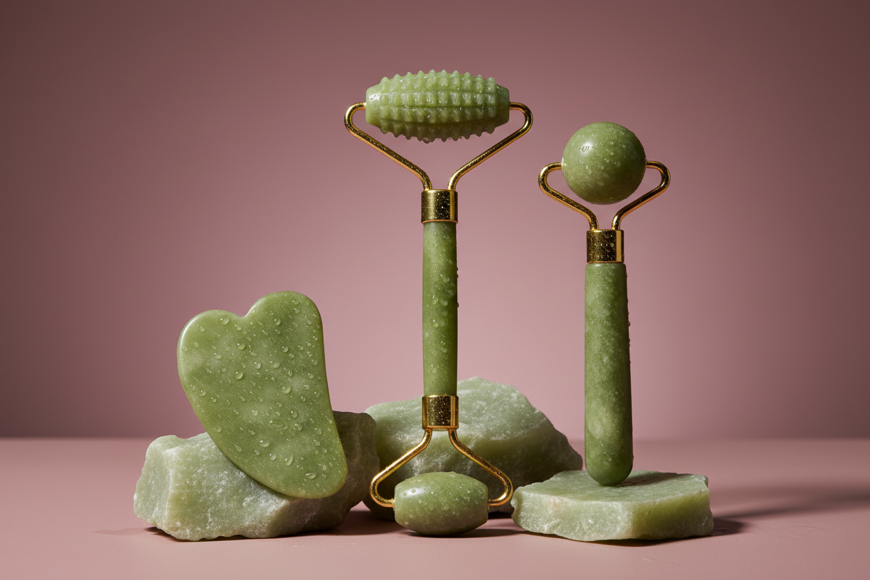 Outils de massage en jade sans texte