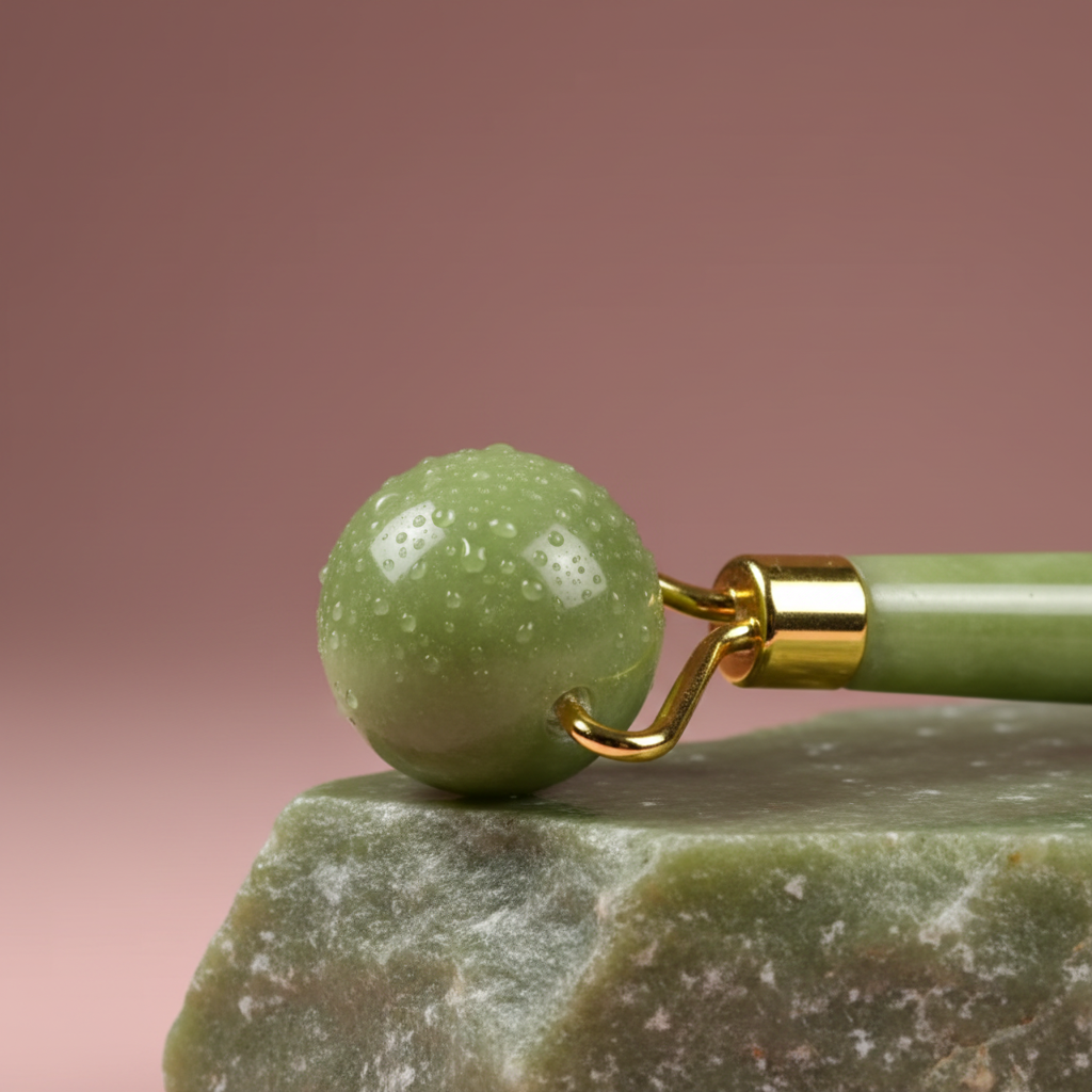 Rouleau jade à bille vue de profil