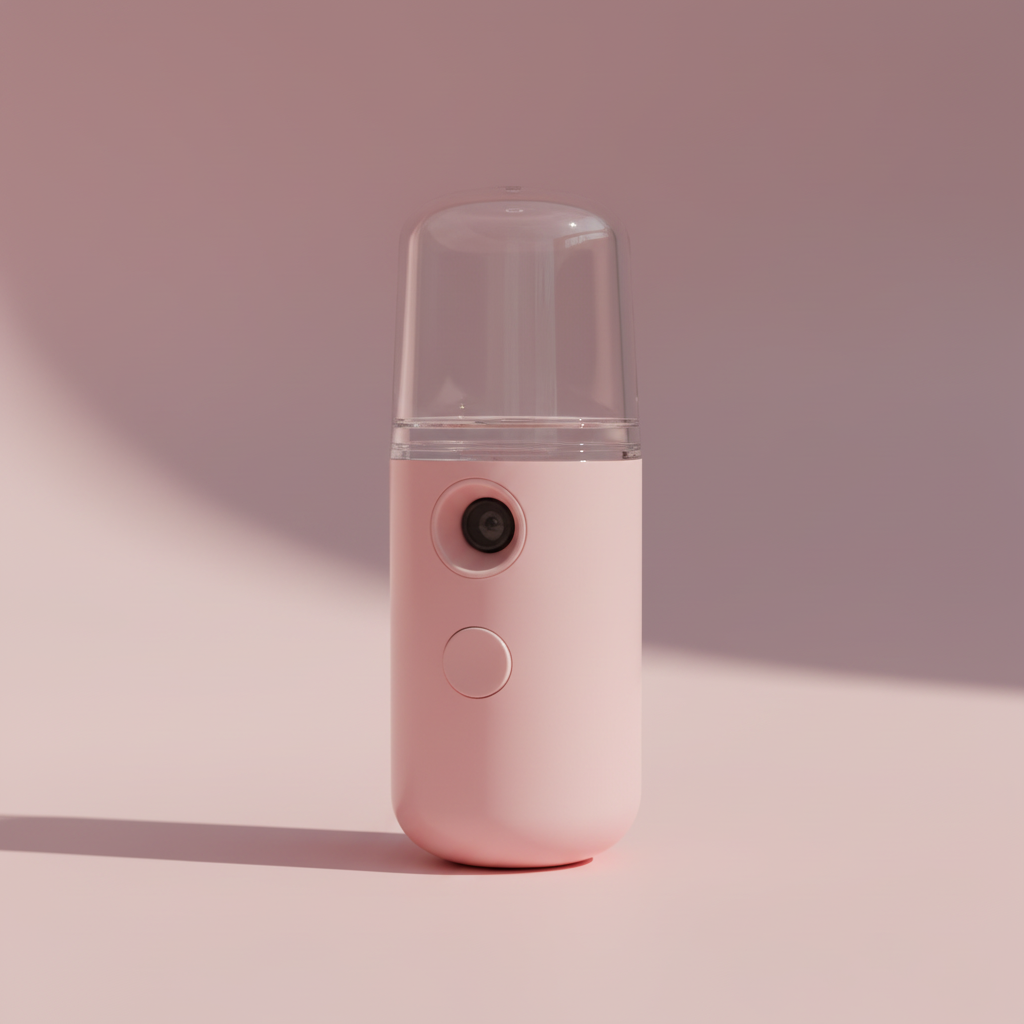 Vaporisateur facial rose vue 45 degrés